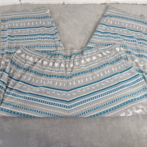 Dreams Co Womens Pajama Pants 6X Plus Cropped Winter Animals Gray NOV49E - Picture 4 of 7